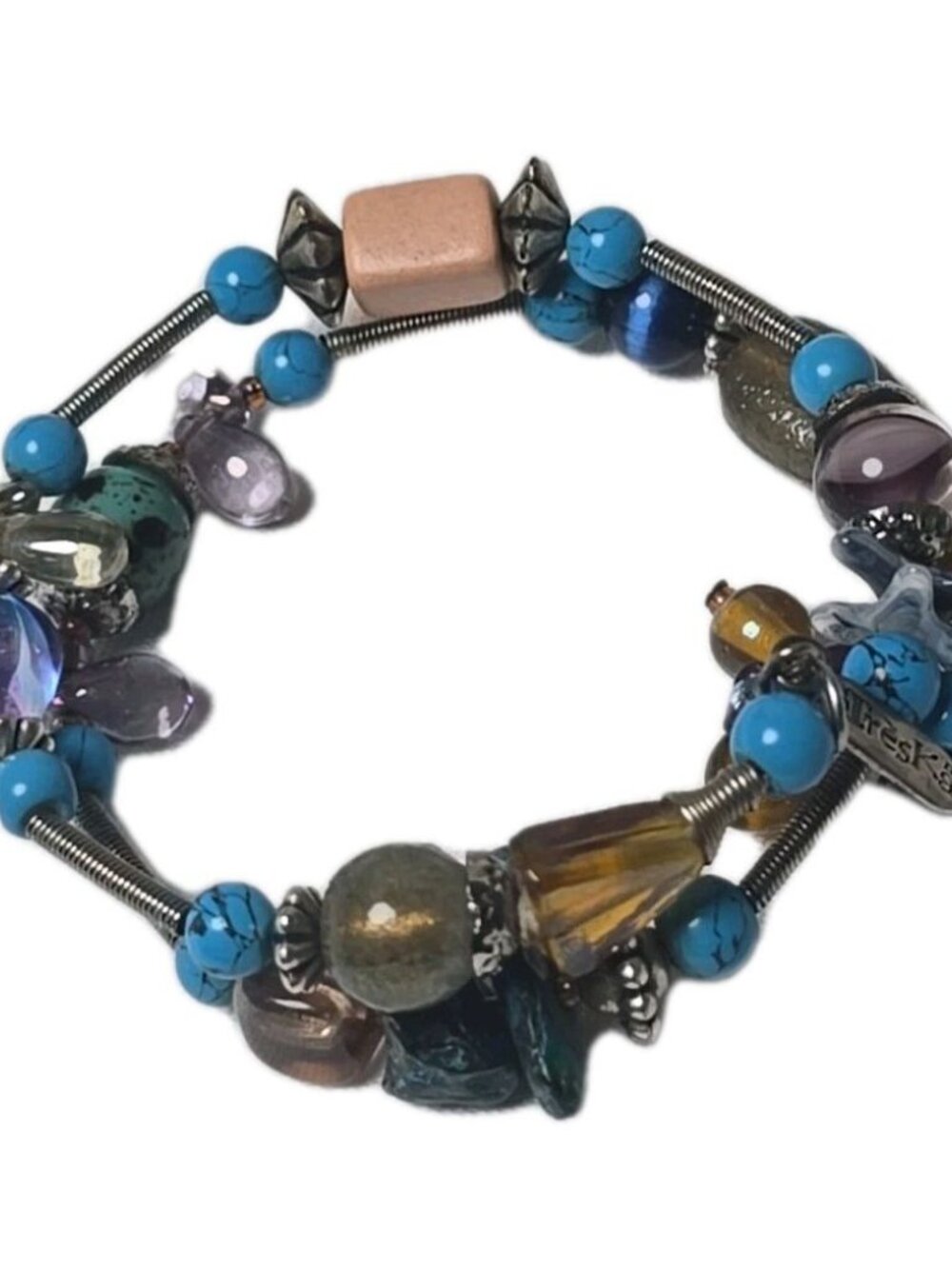 Treska Bracelet Multicolor Glass Beaded Charm Women's Boho Jewelry - Picture 6 of 7